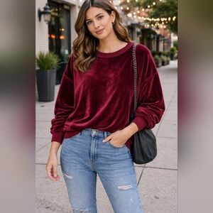 Listicle Sweater Top Size M Medium Velvet Feel Soft Cozy Shirt Cardigan Corduroy